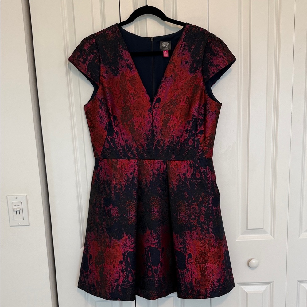 Vince Camuto Red/Black/Purple Mini Dress